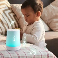 Momcozy Smart Sound Machine Máquina Ruído Branco Luz LED 7 Cores | 34 Sons, Controlo App, Rotina de Sono Bebé