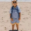 Monnëka Bermuda Banho Boy Stripes Blues 5 Anos | UPF50+ Sem PFAS