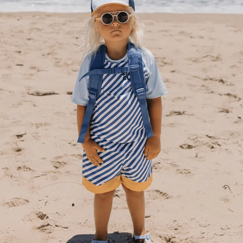 Monnëka Bermuda Banho Boy Stripes Blues 5 Anos | UPF50+ Sem PFAS