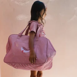 Monnëka Bolsa de Praia Whale Pink 50cm | Malha Anti-areia