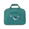 Monnëka Bolsa de Praia Whale Teal 50cm | Malha com Fundo Gradeado