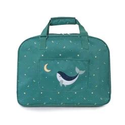 Monnëka Bolsa de Praia Whale Teal 50cm | Malha com Fundo Gradeado
