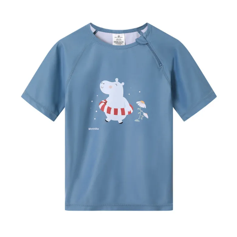 Monnëka Camiseta de Proteção Solar Hippos 4-5Anos | UPF50+ | Oeko-Tex