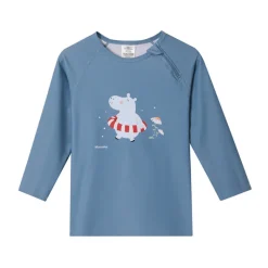 Monnëka Camiseta de Proteção Solar Manga Comprida Hippos 6-12Meses | UPF50+ Oeko-Tex