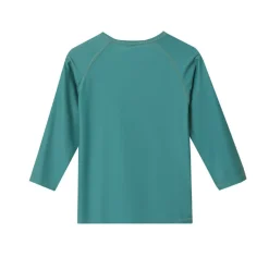 Monnëka Camiseta de Proteção Solar Manga Comprida Whale Teal 6-12M | UPF50+ | Oeko-Tex