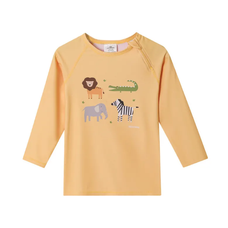 Monnëka Camiseta de Proteção Solar Manga Comprida Wild Animals 1-2A | UPF50+ | Oeko-Tex