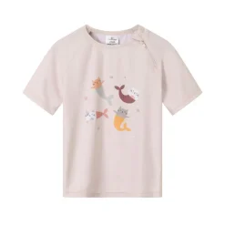Monnëka Camiseta de Proteção Solar Mermaid Cats 2-3A | UPF50+ | Oeko-Tex