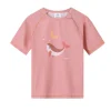 Monnëka Camiseta de Proteção Solar Whale Pink 2-3A | UPF50+ | Oeko-Tex