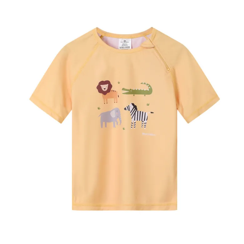 Monnëka Camiseta de Proteção Solar Wild Animals 1-2A | UPF50+ | Oeko-Tex