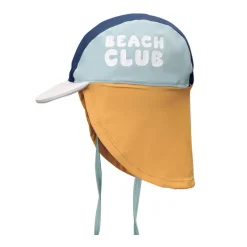 Monnëka Chapéu Bebé Praia UV50+ Stripes Blues & Beyond S 6-12 Meses | Com Lycra Secagem Rápida com Proteção Nuca