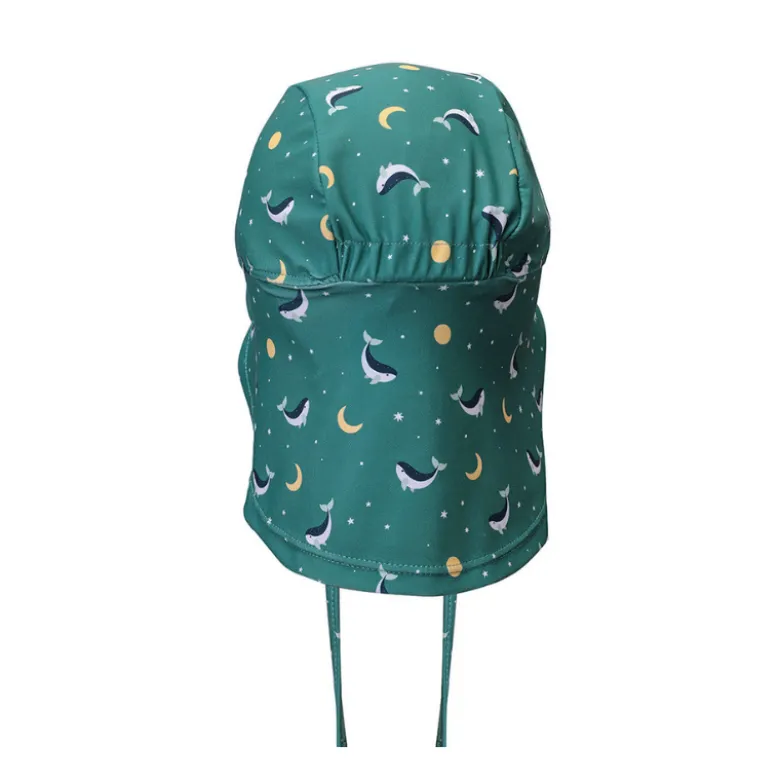 Monnëka Chapéu de Praia Bebé Whale Teal S 6-12M | UPF50+