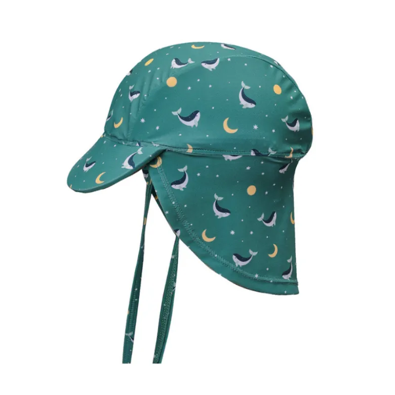 Monnëka Chapéu de Praia Bebé Whale Teal S 6-12M | UPF50+