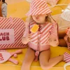 Monnëka Chapéu Reversível Stripes Bloom & Blush S 6-18 Meses | Circunferência craniana 46-49