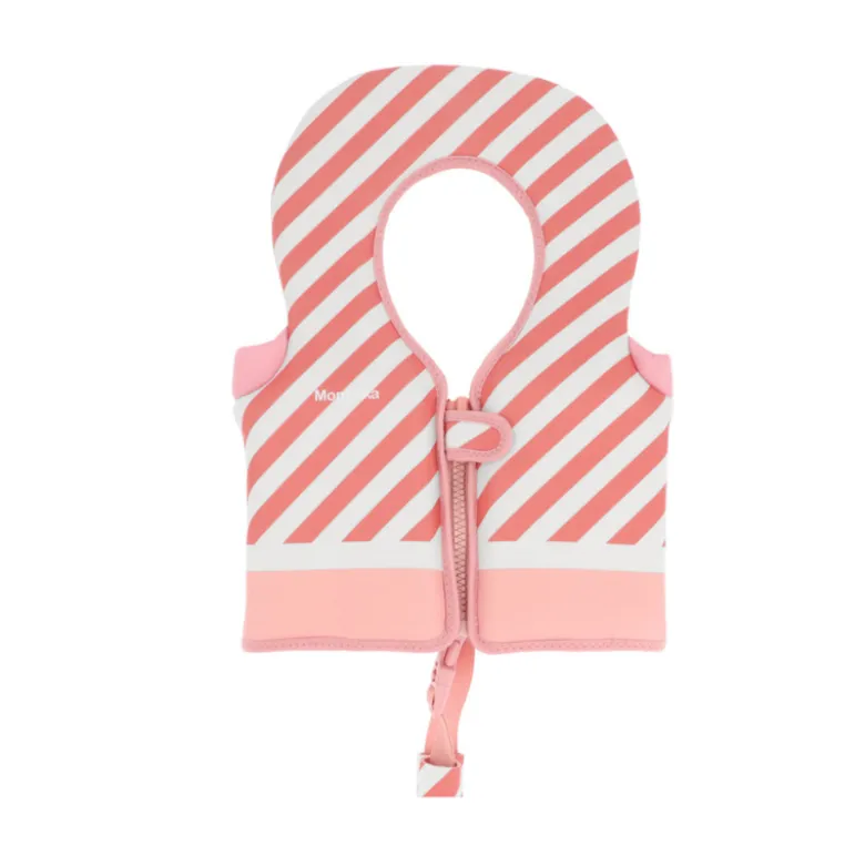 Monnëka Colete Flutuante Aprendizagem Stripes Bloom & Blush 1-2 Anos | 11-15kg | Para os primeiros contactos com a água