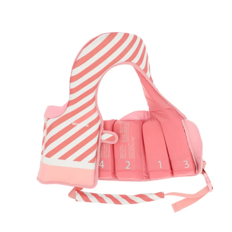Monnëka Colete Flutuante Aprendizagem Stripes Bloom & Blush 1-2 Anos | 11-15kg | Para os primeiros contactos com a água