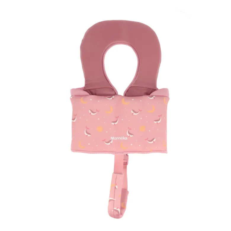 Monnëka Colete Flutuante Aprendizagem Whale Pink 1-2 Anos | 11-15kg | Para os primeiros contactos com a água