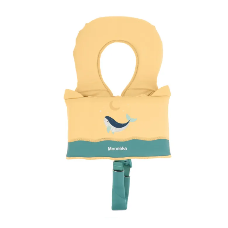 Monnëka Colete Flutuante Aprendizagem Whale Teal 1-2 Anos | 11-15kg | Para os primeiros contactos com a água
