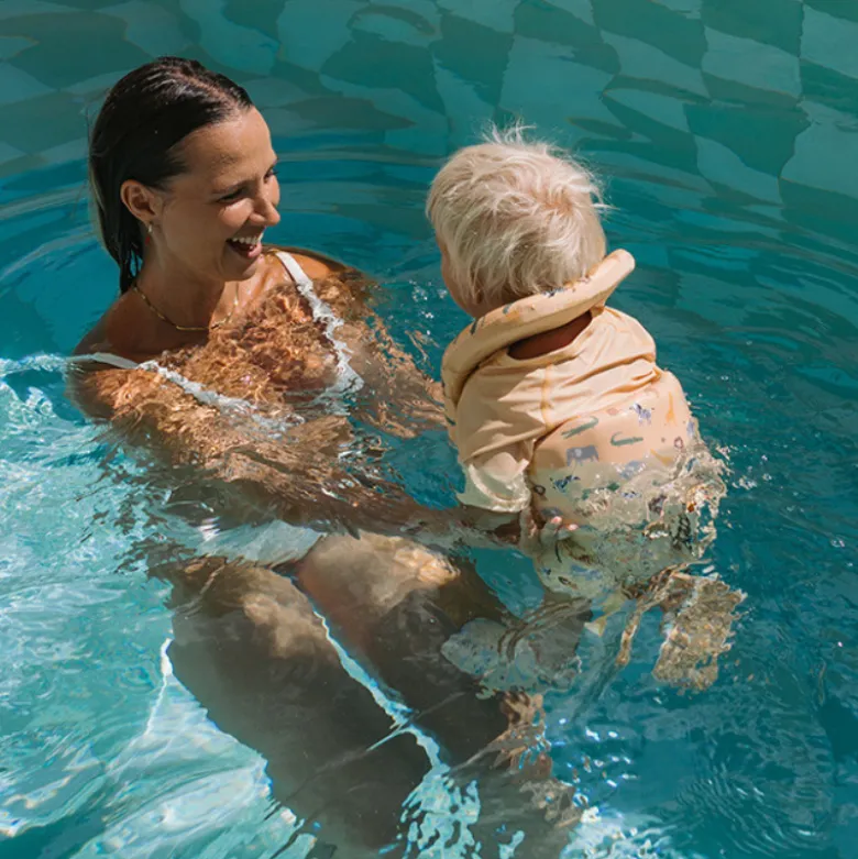 Monnëka Colete Flutuante Aprendizagem Whale Teal 1-2 Anos | 11-15kg | Para os primeiros contactos com a água
