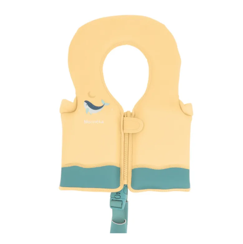 Monnëka Colete Flutuante Aprendizagem Whale Teal 1-2 Anos | 11-15kg | Para os primeiros contactos com a água