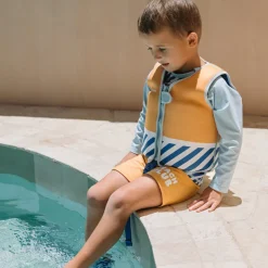 Monnëka Colete Flutuante Stripes Blues & Beyond 3-6 Anos | Ideal para aprendizagem da natação