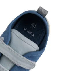 Monnëka Sapatilhas de Lona Infantil Azure T22 | Barefoot Drop Zero | Sola Antiderrapante