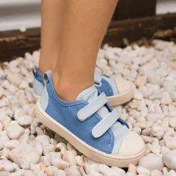 Monnëka Sapatilhas de Lona Infantil Azure T32 | Barefoot Drop Zero | Sola Antiderrapante