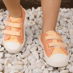 Monnëka Sapatilhas de Lona Infantil Tangerine T29 | Barefoot Drop Zero | Sola Antiderrapante