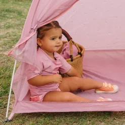 Monnëka Tenda Infantil Whale Pink | Proteção UPF50+ e Mosquiteiro | 120x120x110cm