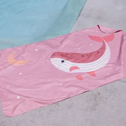 Monnëka Toalha de Praia Whale Pink | Microfibra 160x90cm | Secagem Rápida