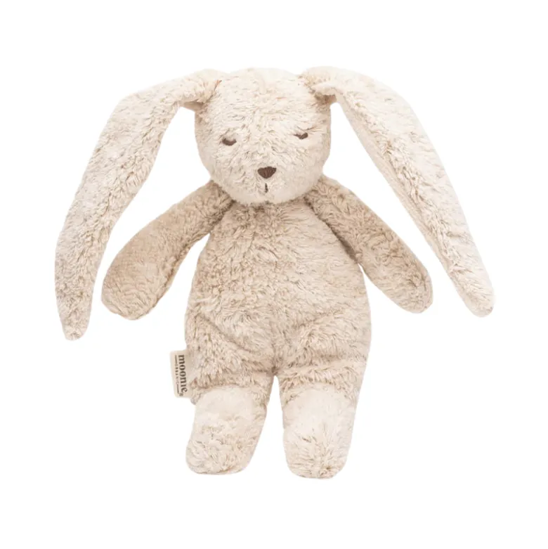 Moonie Peluche Sensorial Coelho Pequeno Bege 22cm | Algodão Orgânico Bebé 0m+