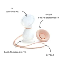 Munchkin Bomba de Leite Manual Silicone 118ml | Extrator Simples e Confortável | Com Ventosa e Tampa