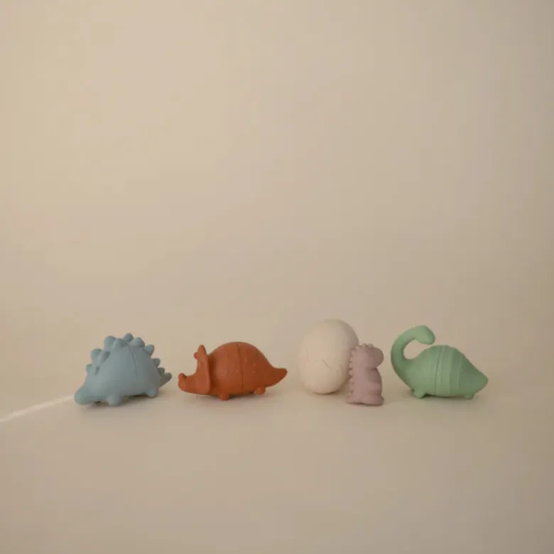 Mushie Brinquedos Banho Dinossauro 10+ Meses | 4 Peças Anti-Bolor