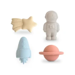 Mushie Brinquedos Banho Espaço 10+ Meses | 4 Peças Anti-Bolor