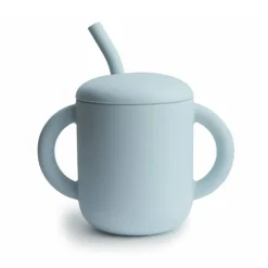 Mushie Copo Didático com Palhinha Azul +6Meses | Lavável