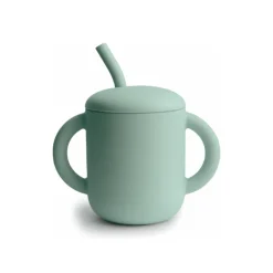 Mushie Copo Didático com Palhinha Verde 6+ Meses | Lavável na Máquina