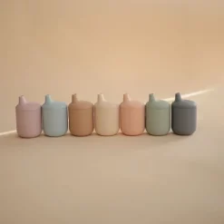 Mushie Copo Didático Silicone Blush +6M