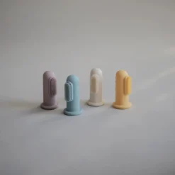 Mushie Escova Dentes Dedo Clay/Shifting | 2 Unidades | Silicone Alimentar para Bebés