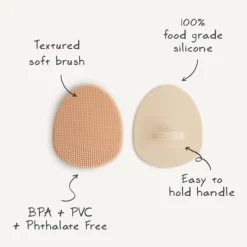 Mushie 2 Escovas para Crosta Láctea 0+ Meses Cor Blush/Shifting Sand | Massagem e Limpeza Eficaz