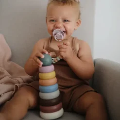 Mushie Jogo de Aneis para Empilhar Rustic 7 Peças | 6 Meses+