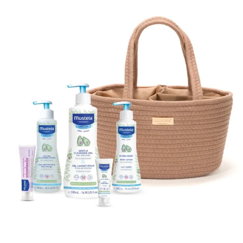 Mustela Bebé Cesta Essenciais Mocca | 5 produtos Mustela para Recém-Nascido