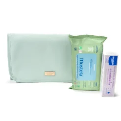 Mustela Bebé Kit Muda Fralda Menta | 60 Toalhitas + 1 Creme
