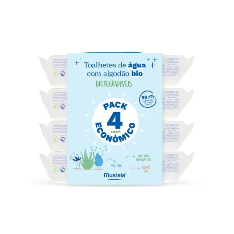 Mustela Bebé Toalhitas De Água 4x60