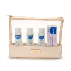 Mustela Bolsa Indispensáveis Bege | Kit com 4 Essenciais de Higiene para Bebé