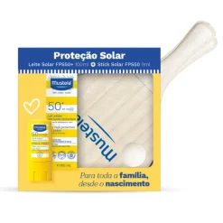 Mustela Pack Leite Solar SPF50 100ml + Stick 9ml + Raquetes | Proteção Bebé
