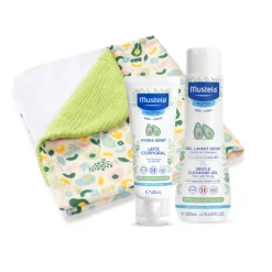 Mustela Toalha + Gel Lavante 200ml + Creme Rosto 40ml