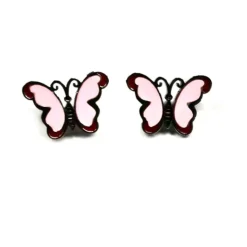 MyLovly Brincos Criança Borboleta Rosa | Aço Hipoalergénico