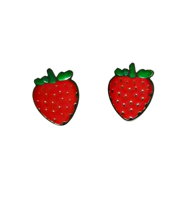 MyLovly Brincos Criança Morango | Aço Hipoalergénico