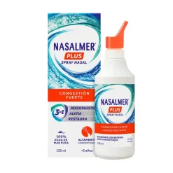 Nasalmer Plus Spray Nasal 135ml | Descongestionante Intenso para Toda a Família +3Anos