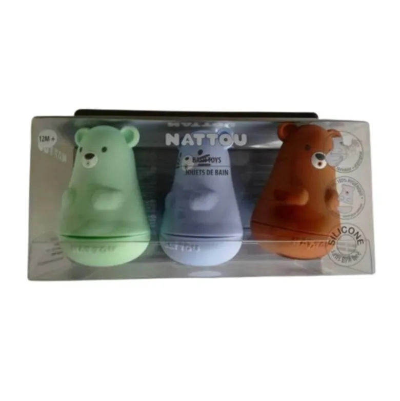 Nattou Bonecos Banho Verde/Azul/Castanho +12M