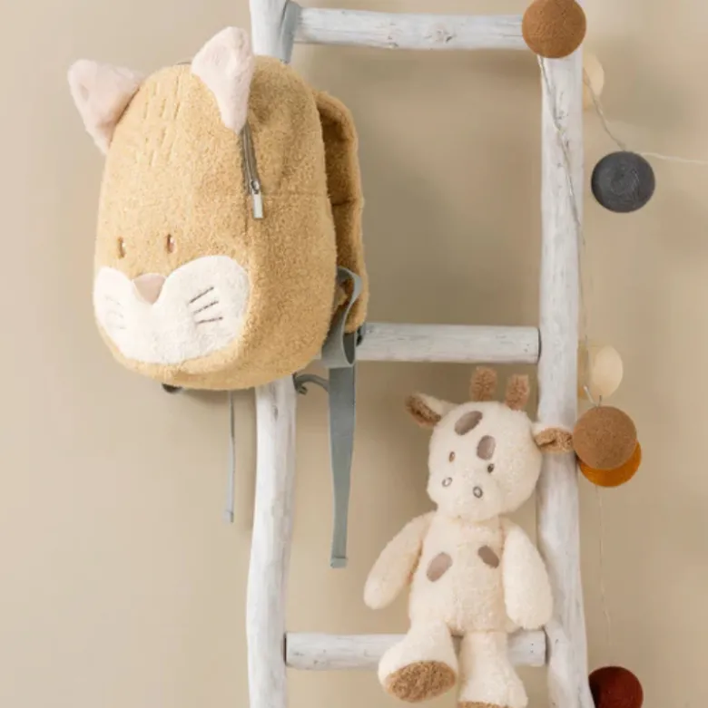 Nattou Mochila Infantil Raposa em Tecido Teddy | Fofa, Leve e Lavável
